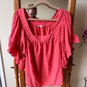 Terra & Sky Vibrant Red Blouse